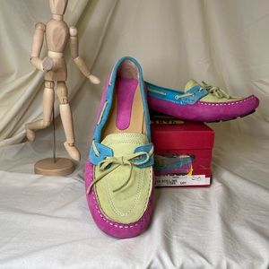 Van Eli REID Fuchsia suede / lime moc